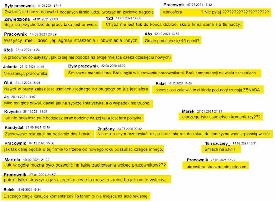 komentarze opublikowane po okresie zatrudnienia Jakuba Regulskiego